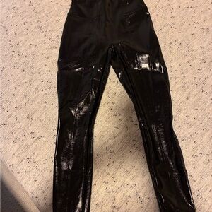 SPANX Faux Leather Leggings – High-Waisted, Black (size small)